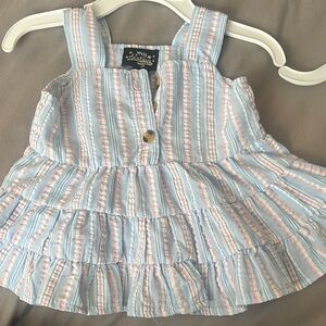 Striped Sleeveless Baby Dress Bundled with Star Pattern Dress